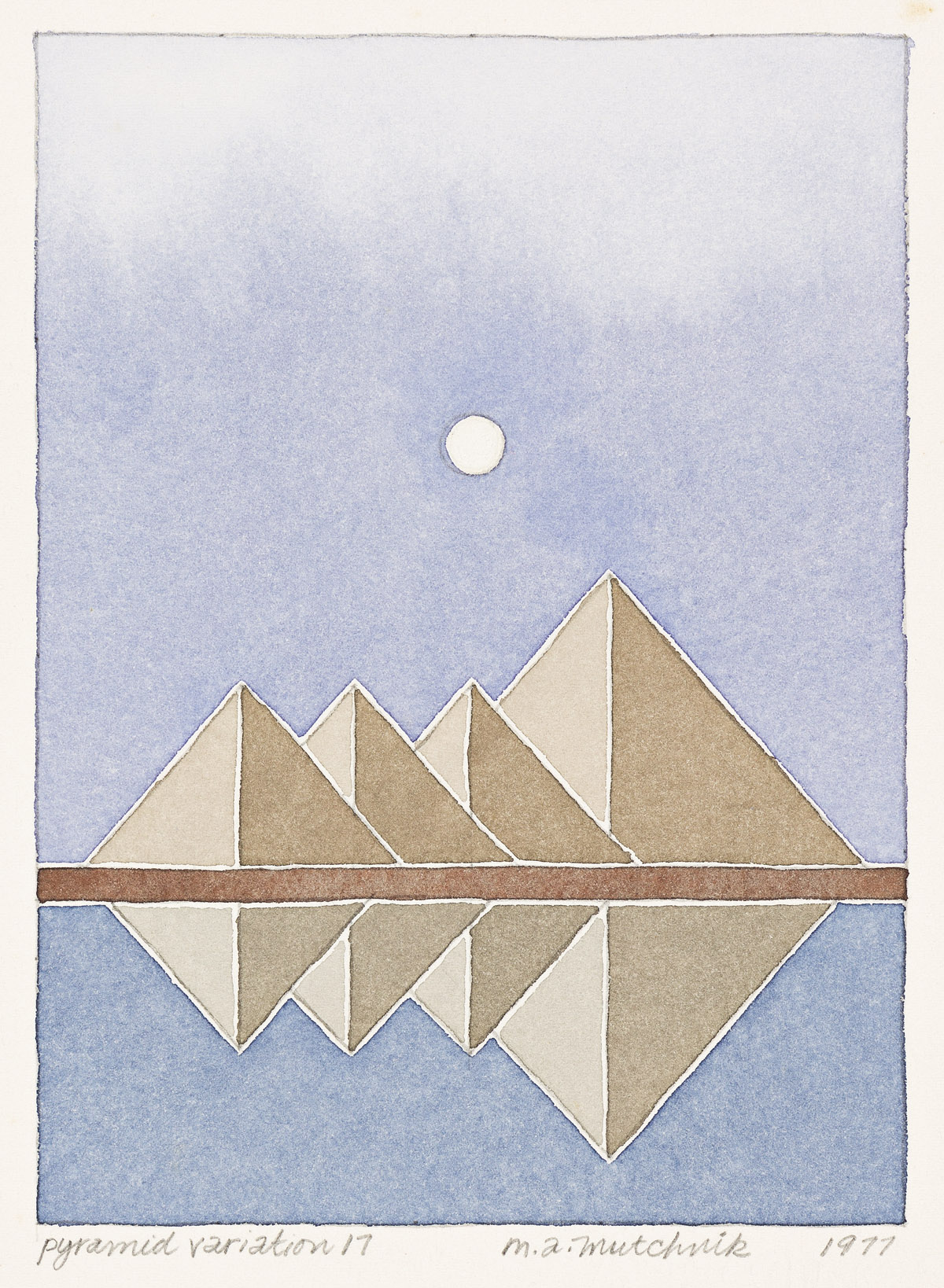 MARK MUTCHNIK (1946-1990) Pyramid Variation: 9, 17, and 22. [KING TUT / TREASURES OF TUTANKHAMUN / MUSEUM POSTER / EGYPT]